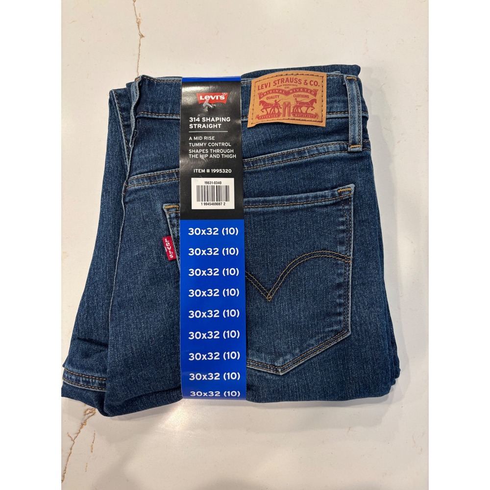 Levi's Size 10 30x32 314 Shaping Straight Jeans Women Blue NWT